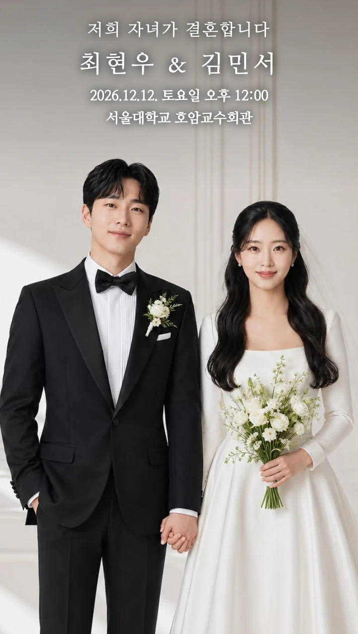 엔젤 블루 모바일청첩장 샘플