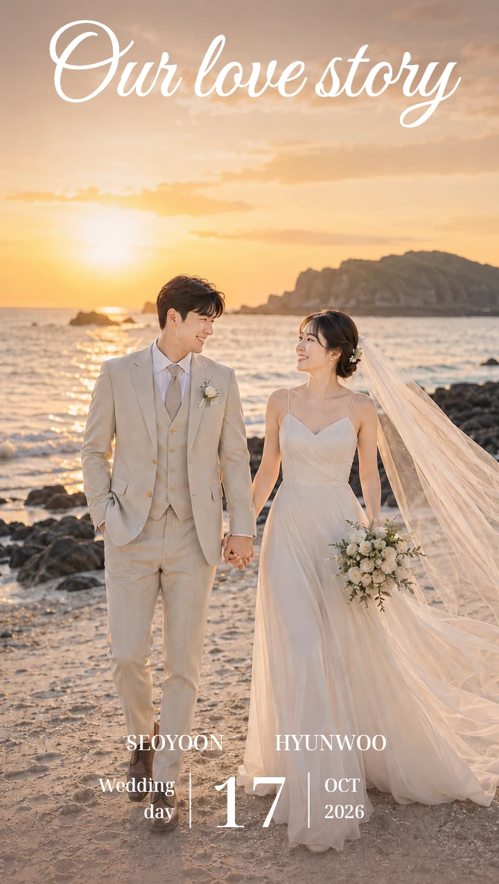 로맨틱 핑크 모바일청첩장 샘플